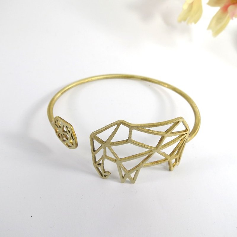 Elephant geometric bracelet - 手链/手环 - 其他金属 橘色