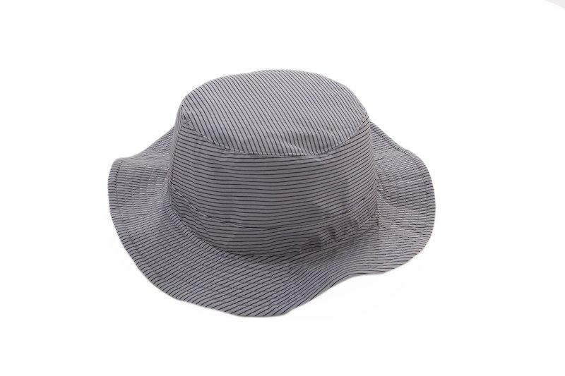 Sevenfold - Waterproof Striped Fisherman Hat 防水条纹渔夫帽 (灰) - 帽子 - 防水材质 灰色