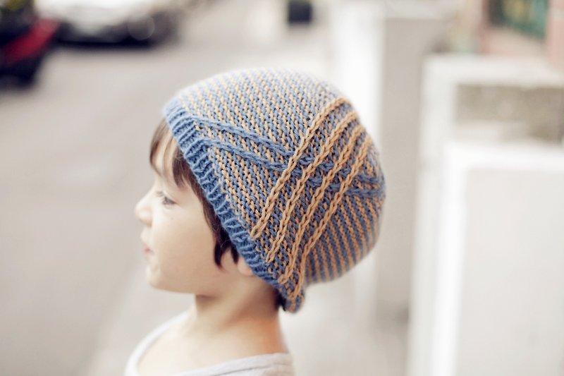 【好日恋物】冬季双色编织帽 - 帽子 - 其他材质 多色