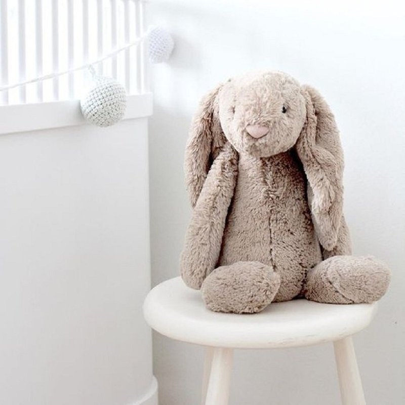 Bashful Beige Bunny 51cm 拿铁灰兔 奶茶兔 - 玩偶/公仔 - 聚酯纤维 灰色