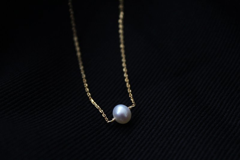 雪境-Pearl 天然珍珠简约锁骨项链 - 项链 - 宝石 白色