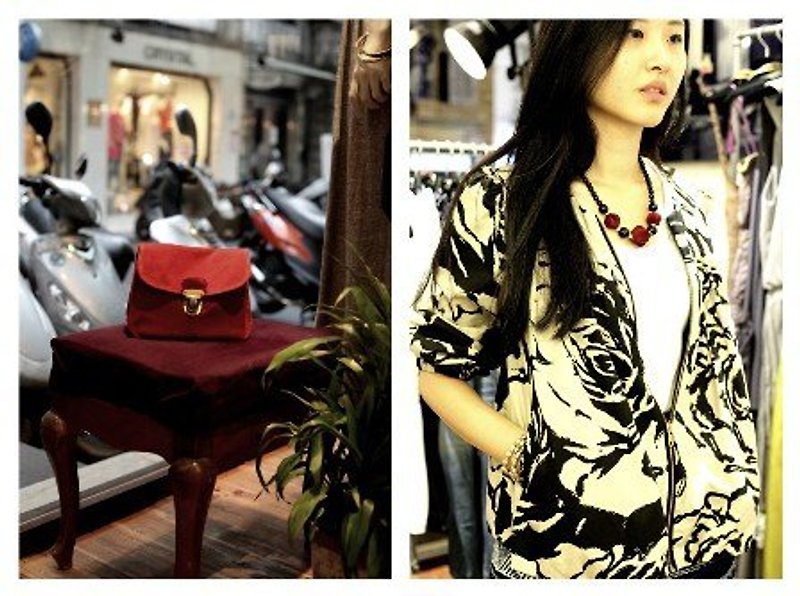 SARTO X Chang Ching Wang 大花棉印花伞状外套夹克(可当外套或上衣穿) - 女装休闲/机能外套 - 棉．麻 卡其色