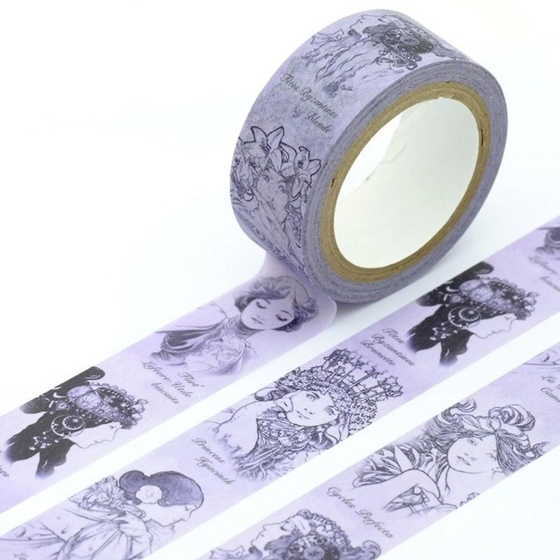 艺术大师  慕夏 - 缪思女神纸胶带 优雅紫 - 纸胶带 - 纸 多色