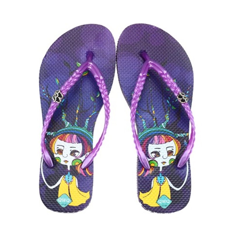 QWQ创意设计人字拖鞋-树芽女的感谢-紫【IM0271507】 - 女款休闲鞋 - 防水材质 紫色