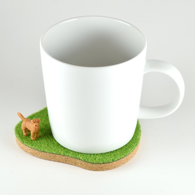 日本 Shibaful 代代木公园 草皮 杯垫 （小狗狗） - 杯垫 - 其他材质 绿色
