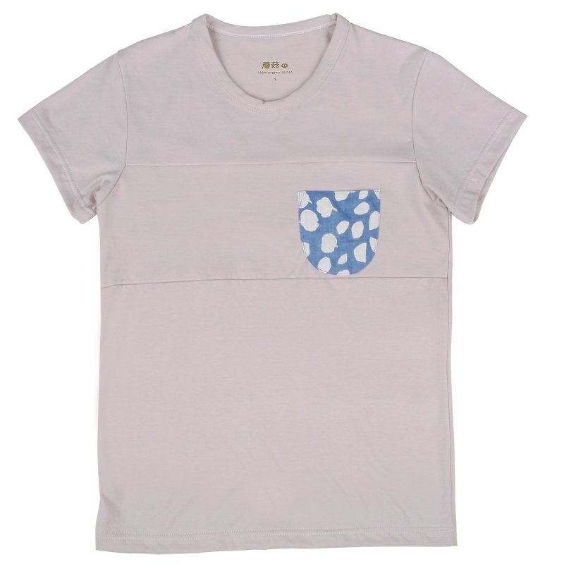 蘑菇mogu / T恤 / 白 蒜 蓝染口袋Ｔ - 女装 T 恤 - 棉．麻 紫色