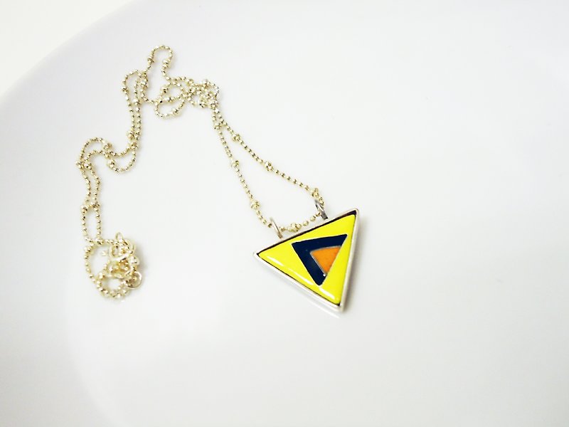 【Triangle II】三角造型珐琅项链 - 项链 - 其他金属 黄色