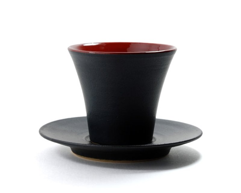 暮暮 黑釉红绘杯 - 咖啡杯/马克杯 - 其他材质 黑色