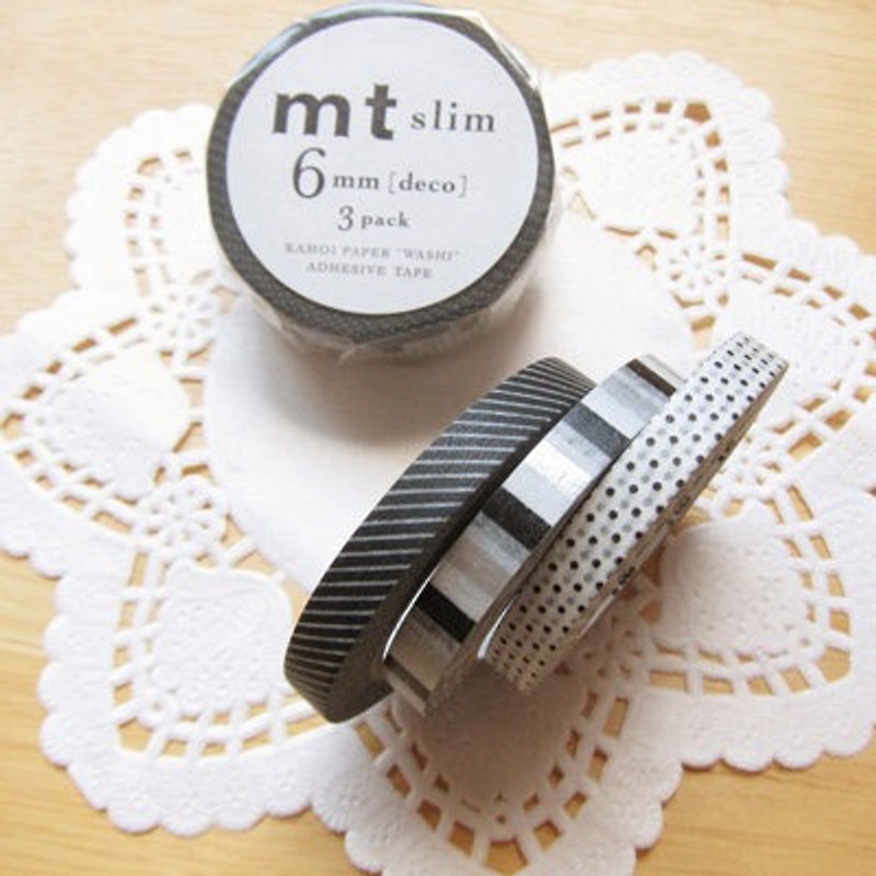 mt和纸胶带 6mm细版3色组【MTSLIM21】 - 纸胶带 - 纸 灰色