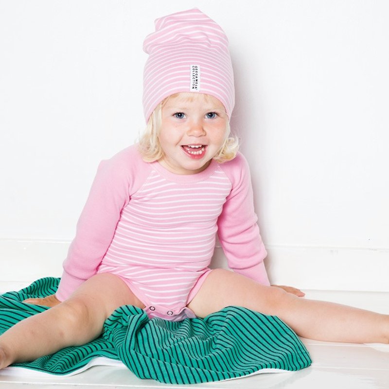 【北欧童装】瑞典有机棉婴幼儿帽子1岁至2岁 粉红/白 - 婴儿帽/发带 - 棉．麻 粉红色