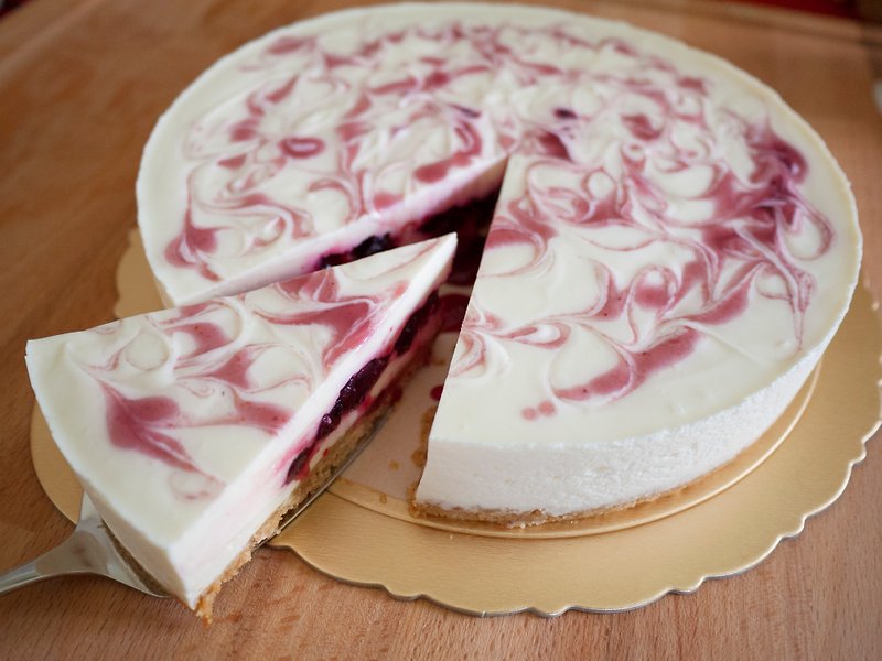 [吃点甜]野莓优格乳酪蛋糕。8寸 - 咸派/甜派 - 新鲜食材 粉红色