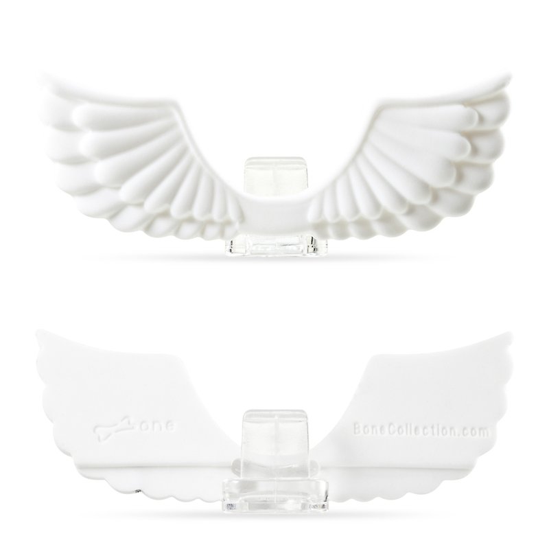 Lightning FS 造型防尘塞-天使翅膀 - 手机座/防尘塞 - 硅胶 白色