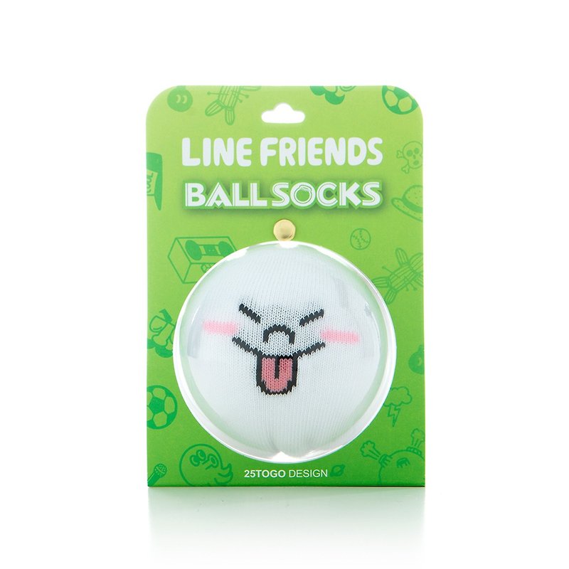 LINE FRIENDS 球袜_馒头人吐舌 - 袜子 - 其他材质 白色