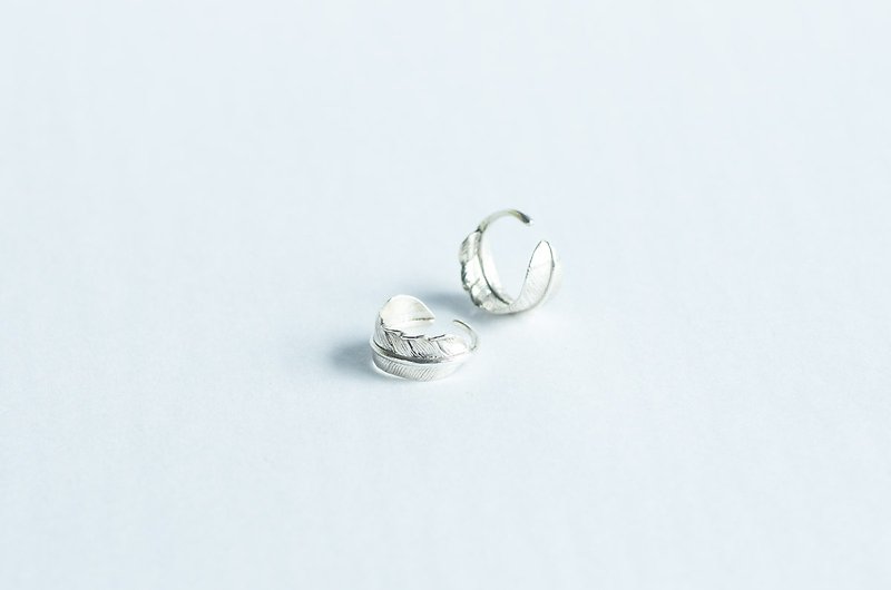 hane 羽毛尾戒 925银手作戒指（单个）左/右 - 戒指 - 其他金属 灰色