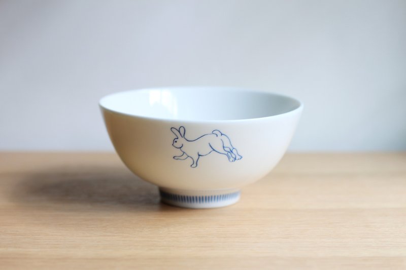 兔纹碗 - 碗 - 其他材质 白色