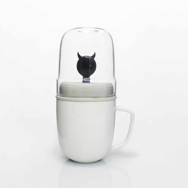 dipper 1++小恶魔双杯组-马克杯+玻璃杯子(黑色款) - 咖啡杯/马克杯 - 其他材质 黑色