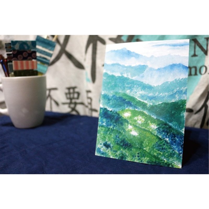 【台湾高山】高山上的宝石．能高池 - 手绘明信片 - 卡片/明信片 - 纸 绿色