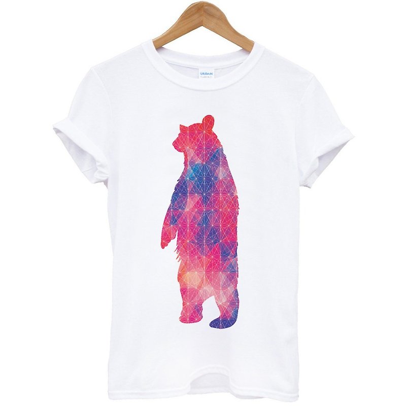 Geometric Bear#2短袖T恤-白色 几何 抽象 熊 设计 艺术 插画 - 男装上衣/T 恤 - 纸 白色