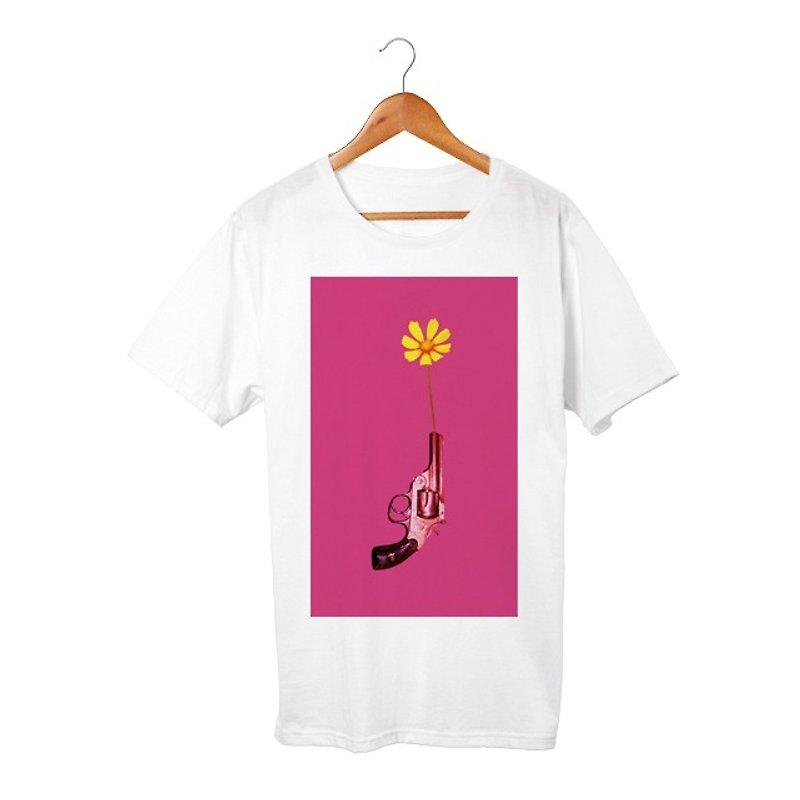 arrange flower #3 T-shirt - 中性连帽卫衣/T 恤 - 棉．麻 白色