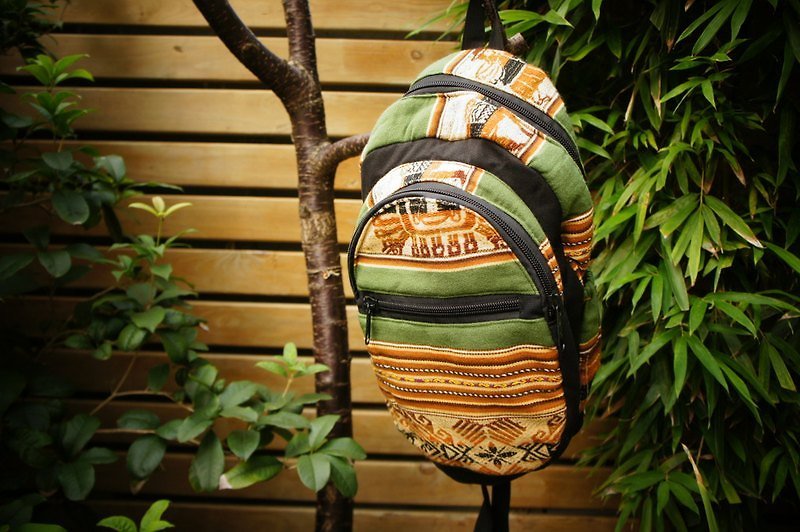 Vista [见闻] ，Alfonzo 印花系列 - 手工编织后背包 - 绿 - 侧背包/斜挎包 - 其他材质 绿色