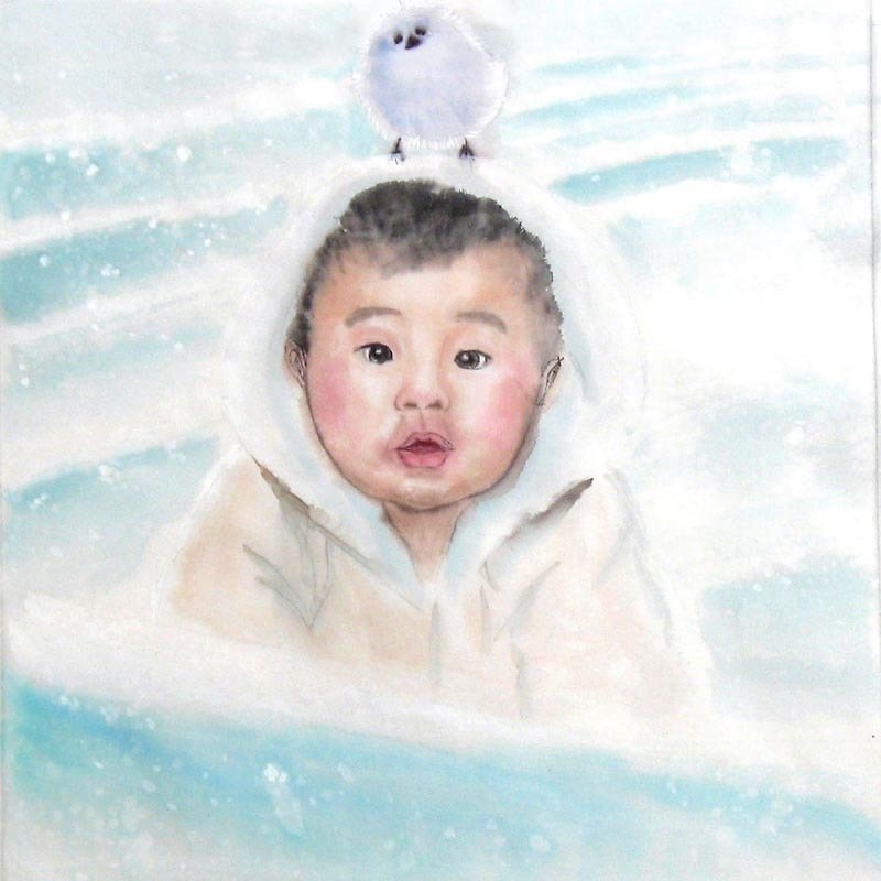 定制肖像订製-赤子心之孩子的梦幻童年-25x25cm画心 - 订制画像 - 纸 