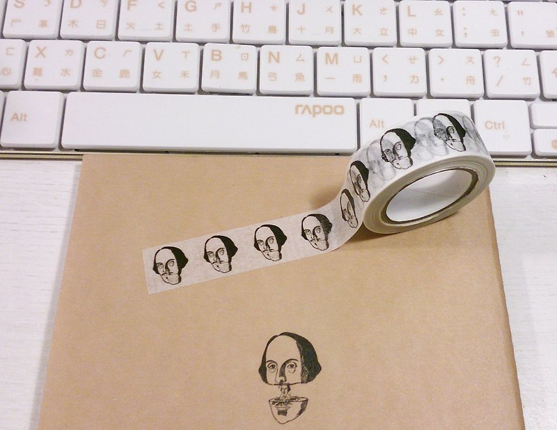 【莎士比亚先生毫不在乎】搞笑纸胶带 - 纸胶带 - 纸 白色