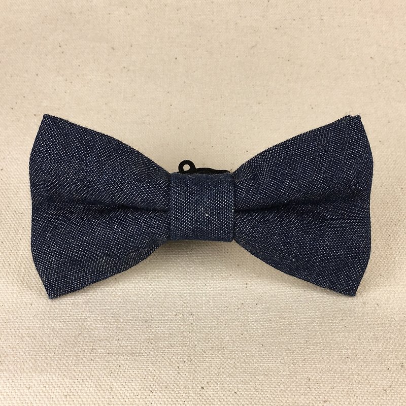 Mr.Tie 手工缝制领结 Hand Made Bow Tie 编号105 - 领带/领带夹 - 棉．麻 蓝色