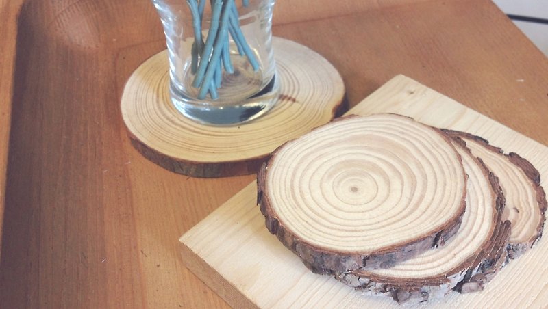 原木杯垫底座 - 杯垫 - 木头 咖啡色
