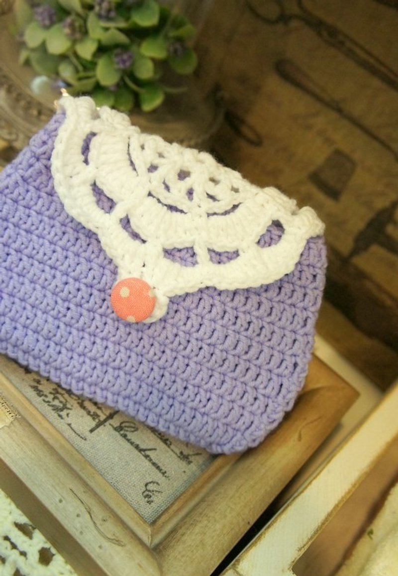 美丽的蕾丝花手工编织小袋 - 其他 - 压克力 紫色