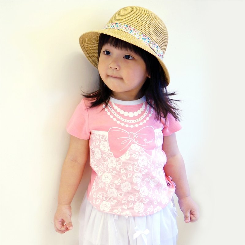 PUREST 小贵妇 短袖 T恤 上衣【100%台湾制造】粉色款 - 童装上衣 - 棉．麻 粉红色