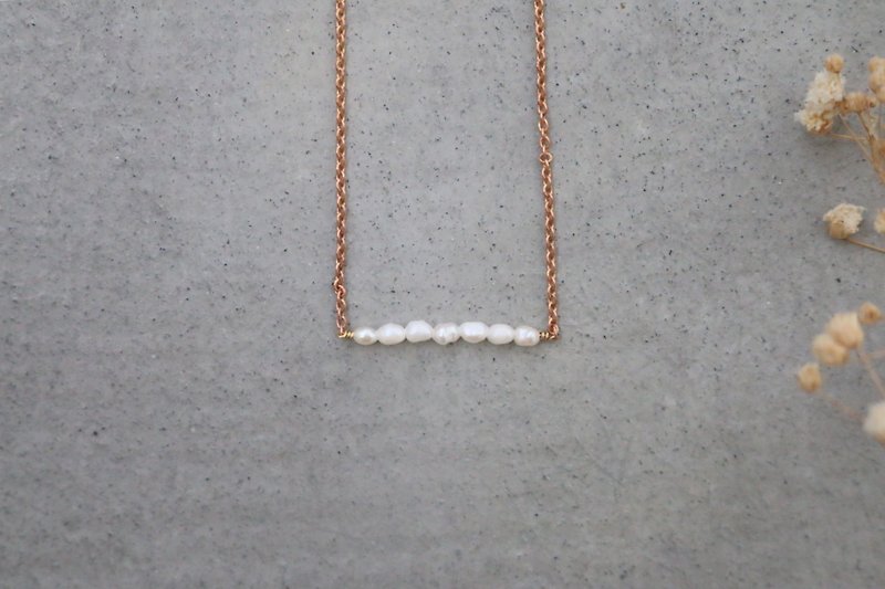 <☞ HAND IN HAND ☜> 天然珍珠-一串烧 黄铜项链 (0311) - 项链 - 其他材质 白色