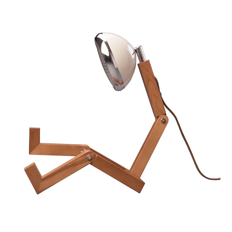Soyee 设计的机器人灯 G9灯泡 梣木桌灯_复古白 - 灯具/灯饰 - 木头 白色