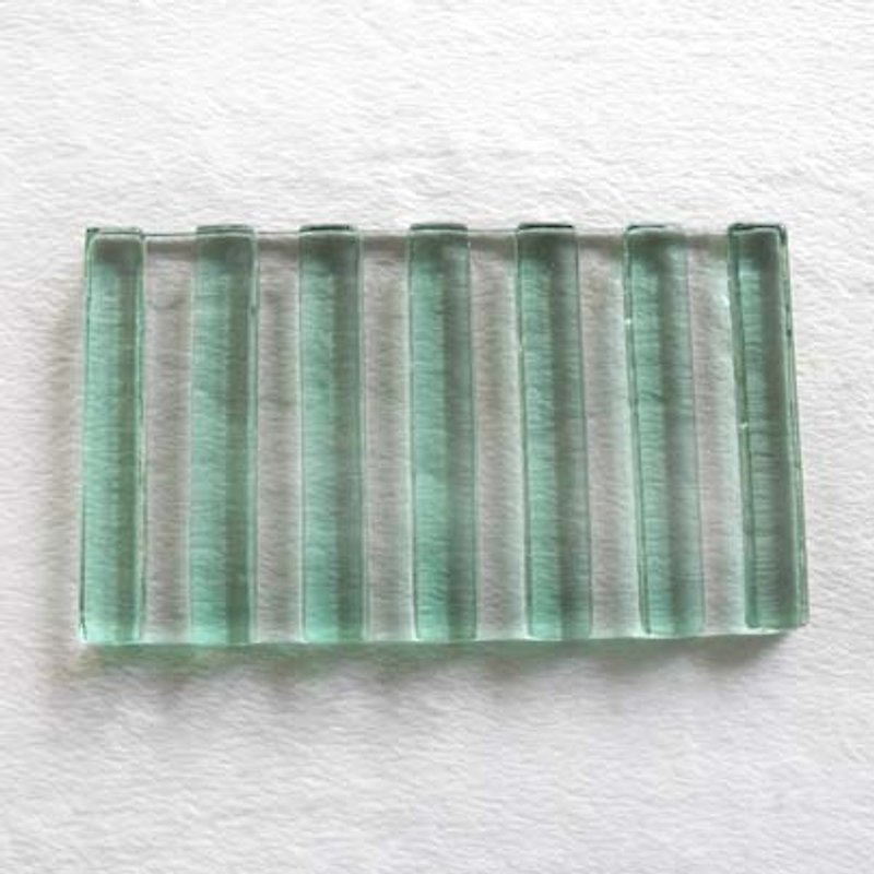 细直纹琉璃皂盘(绿) - 摆饰 - 玻璃 绿色
