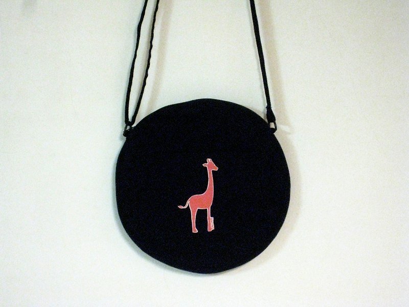 MaryWil-粉红长颈鹿圆形侧背包 - 其他 - 其他材质 黑色