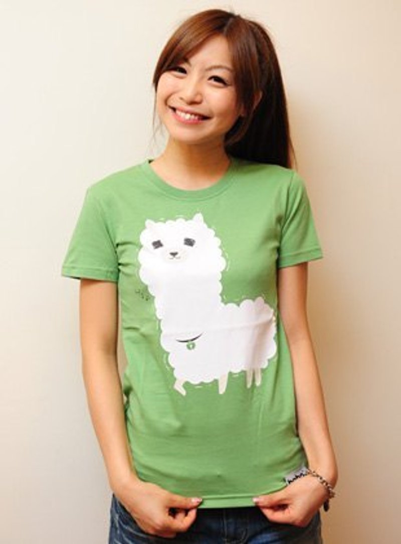 | Alpaca 草泥马马马 | - 女装 T 恤 - 棉．麻 绿色