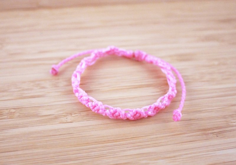【素雅小花】蚕丝蜡线 编织手环 - 手链/手环 - 其他材质 多色