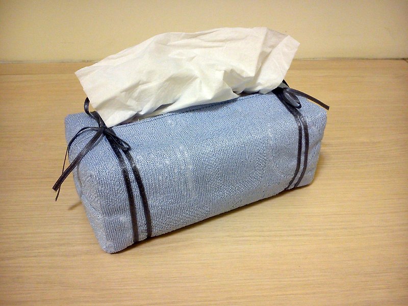 袋装抽取式面纸套_清爽蓝双缎带  - 毛巾浴巾 - 其他材质 多色