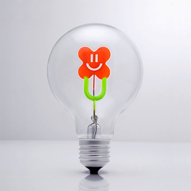 DarkSteve“演活生命”- 设计师灯泡 - 微笑花朵球灯泡 Edison-Style 爱迪生灯泡: 1 个 (纯灯泡) - 灯具/灯饰 - 玻璃 红色