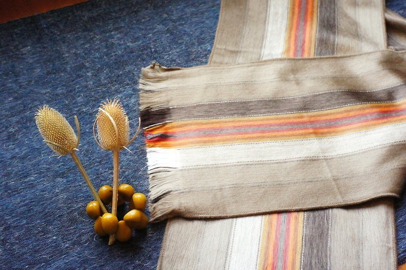 Vista[见闻]，南美洲，手工羊驼围巾 · 彩色线条 - 丝巾 - 其他材质 橘色