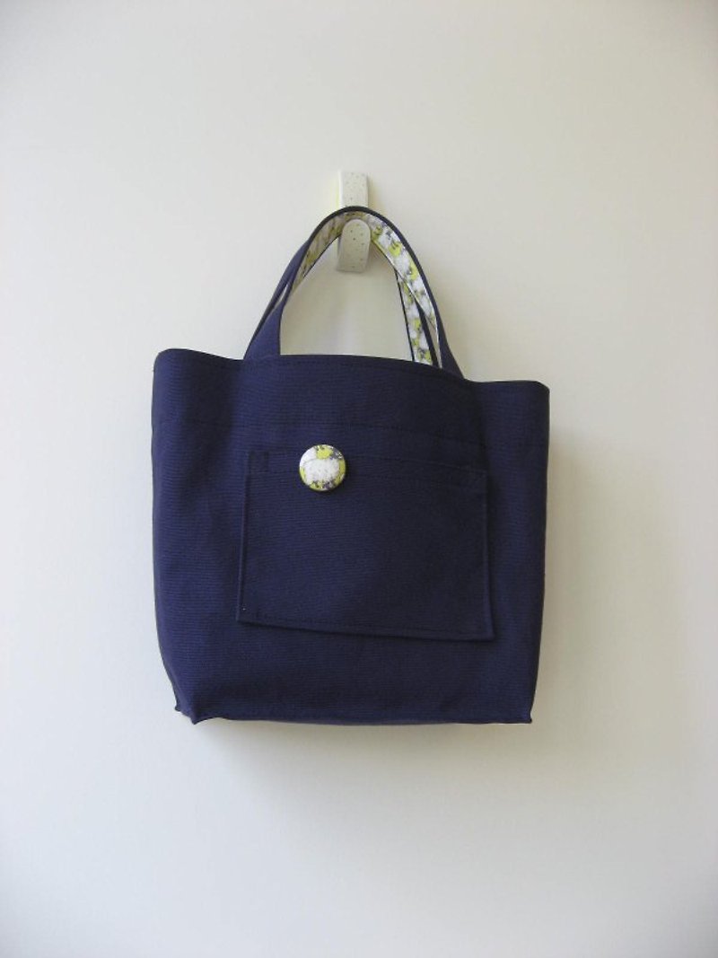 小绵羊散步托特包(深蓝色) - 手提包/手提袋 - 其他材质 蓝色
