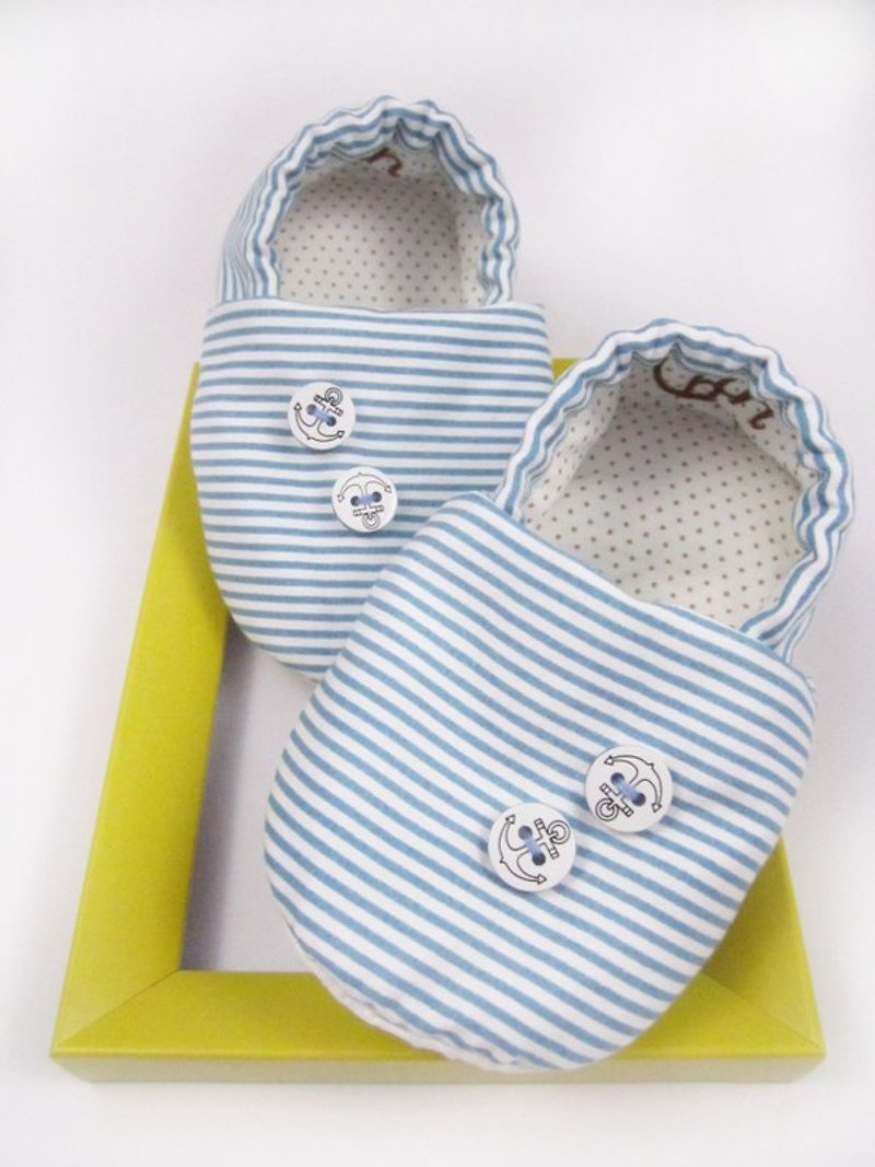 手工鞋 BABY小鞋《海洋水手风》婴儿鞋 - 婴儿鞋 - 其他材质 蓝色