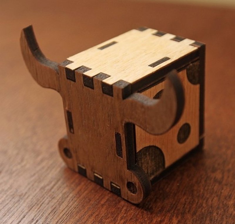 敲敲木-动物音乐盒(牛)-DIY - 木工/竹艺/纸艺 - 木头 咖啡色