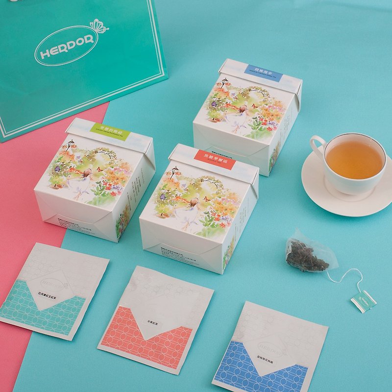【88折】3盒组合无咖啡因茶 / 国宝茶+荞麦茶+橙花甘菊 - 茶 - 其他材质 橘色