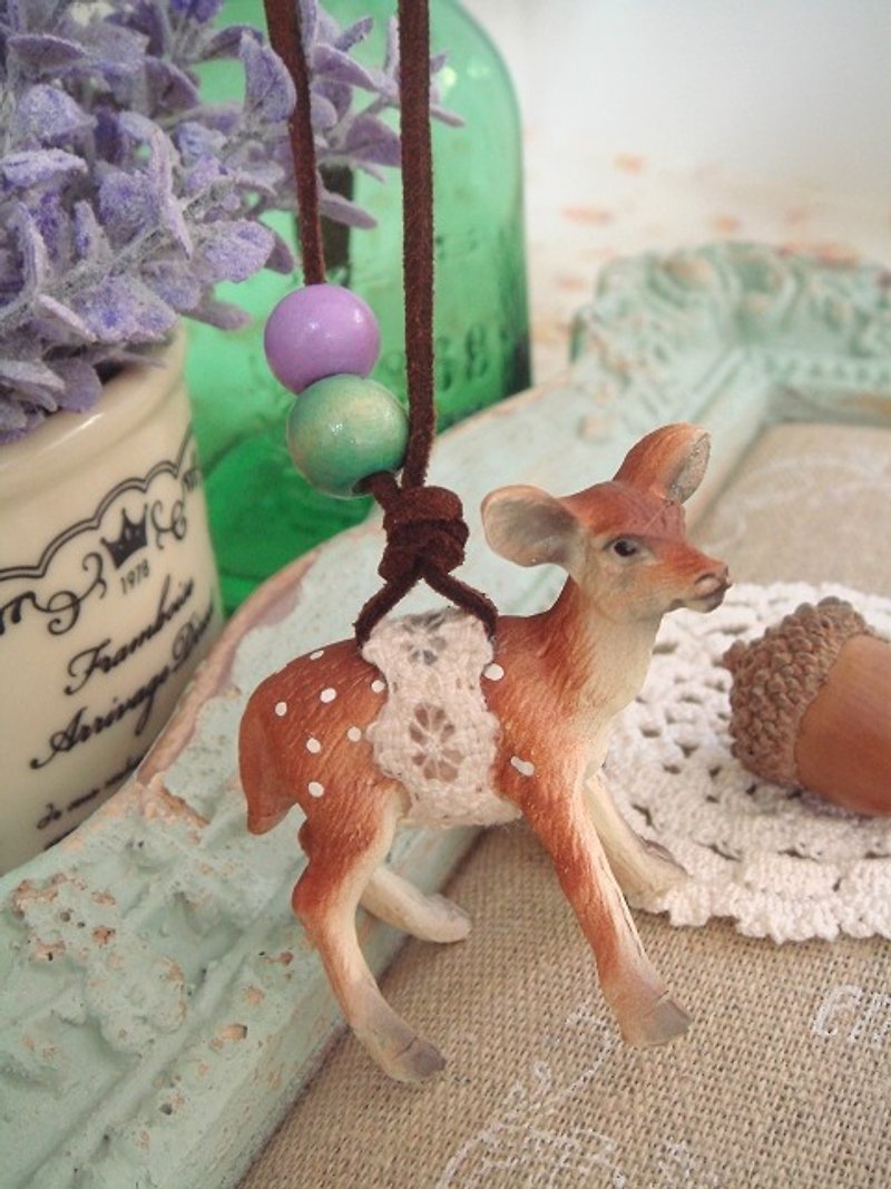Garohands 寻梦森林日杂款可爱小鹿斑比手感中长链*紫&绿  A247  森林系 礼物 - 项链 - 其他材质 