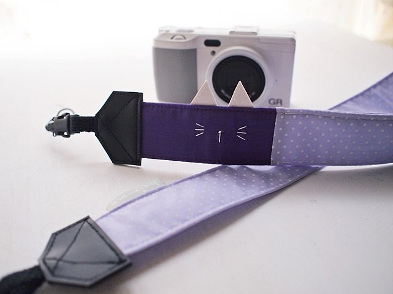 hairmo。白眯眼猫双背相机带-紫+淡紫点(一般) - 相机 - 纸 紫色