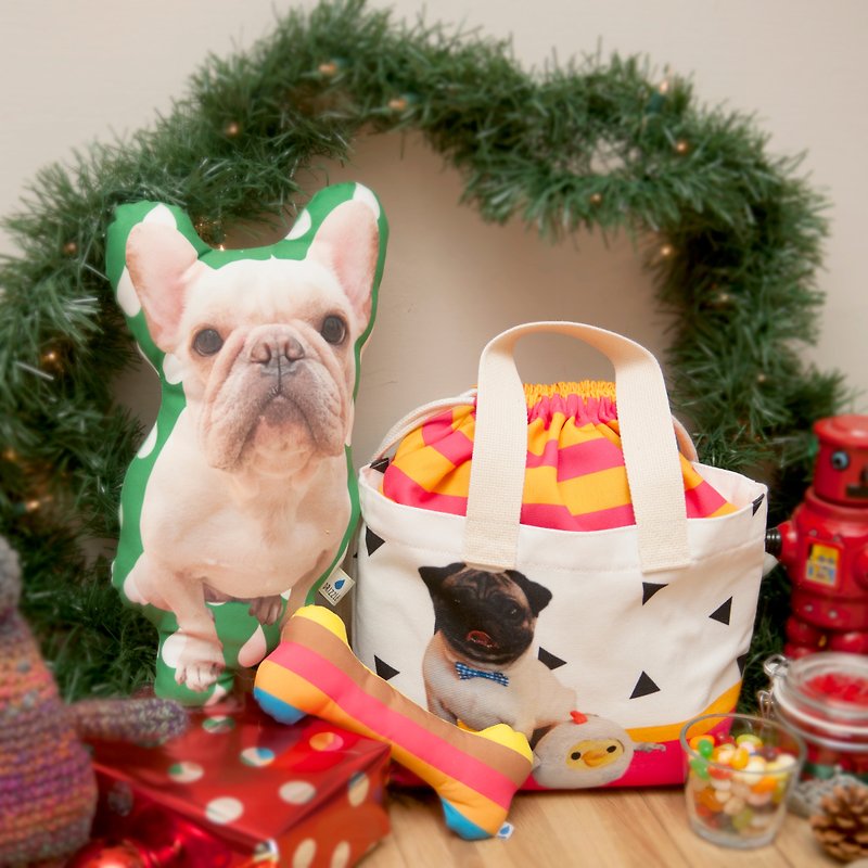 圣诞节 优惠组合- 30cm宠物抱枕+便当袋 (再加送骨头咬咬玩具！) - 玩偶/公仔 - 其他材质 多色