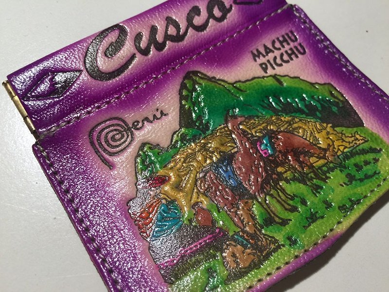 彩色秘鲁弹片零钱/置物包-紫 - 零钱包 - 真皮 紫色