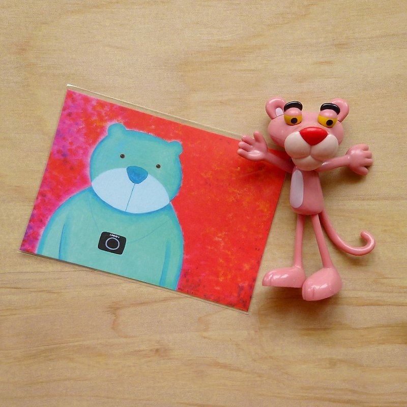 明信片 ∣ 爱拍照的蓝熊 - 卡片/明信片 - 其他材质 多色