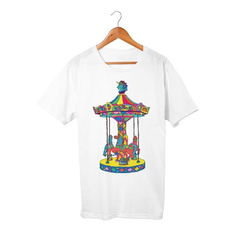 メリーゴーランド T-shirt - 中性连帽卫衣/T 恤 - 棉．麻 