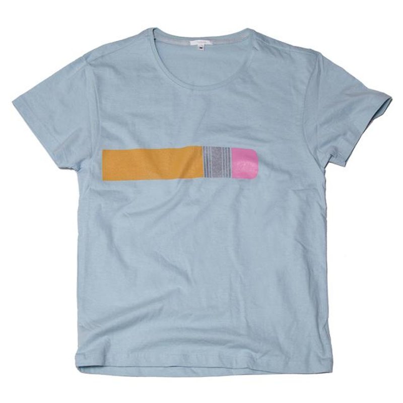 消しゴム付き鉛筆ＴシャツTcollector - 男装上衣/T 恤 - 棉．麻 蓝色